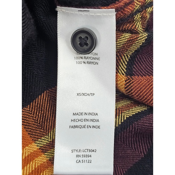 beachlunchlounge plaid button down long sleeve flannel shirt women's XS - Picture 4 of 8